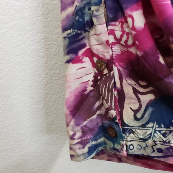 Gone Troppo Women's Sz Large Tie Dye Harem Buttoned Hem Boho Baggy Pants - Picture 6 of 14